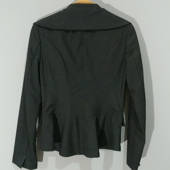 MILLARD FILLMORE Wool Blend Retro Pin-up Style Peplum Jacket Blazer Black Small - Picture 2 of 5